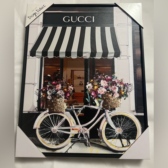 Design District Gucci Store Front Floral Bicycle Wall Decor - Picture 1 of 6